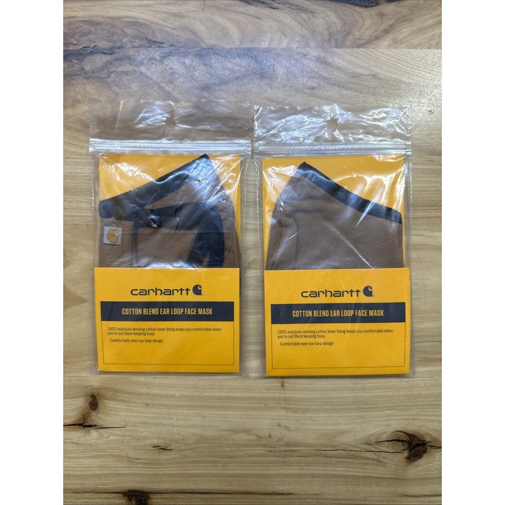 NWT 2 Brown Carhartt Adult Cotton ear-loop Face Mask B3
